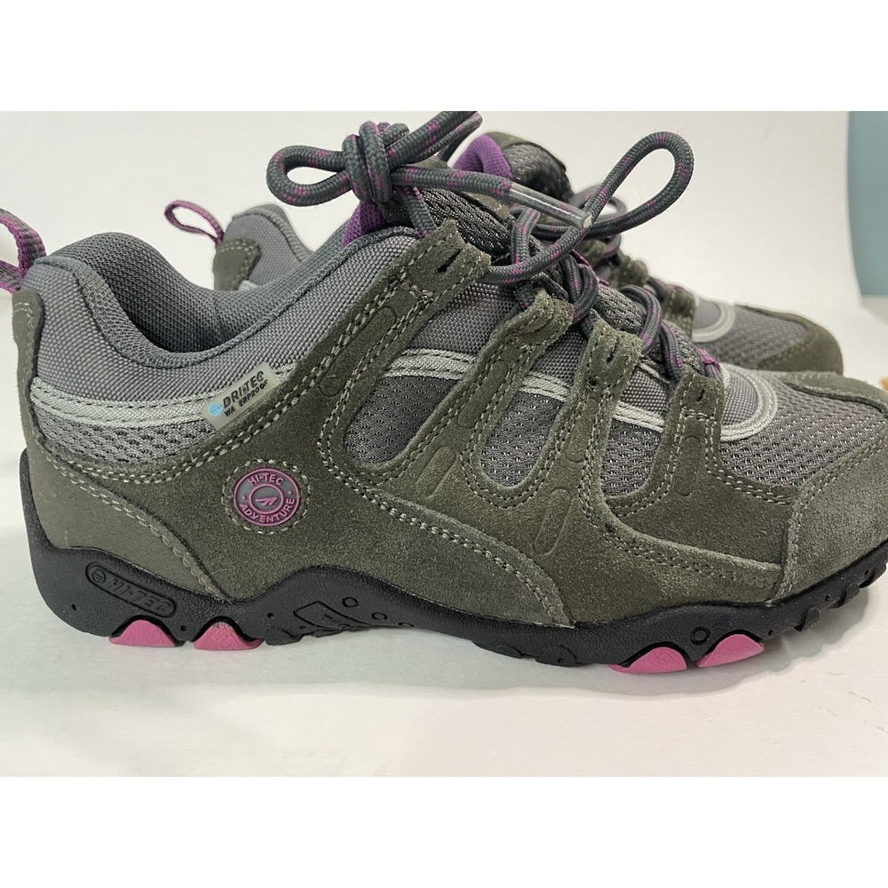 Hi-Tec Shoes Womens 6 Gray Quadra II WP Waterproof Hiking Sneakers Trail Low Top